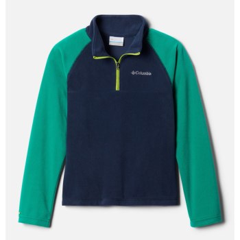 Columbia Glacial Fleece 1/4 Zip, Pullover Azul Marino Turquesa Verdes Para Niño | 143067-WRF